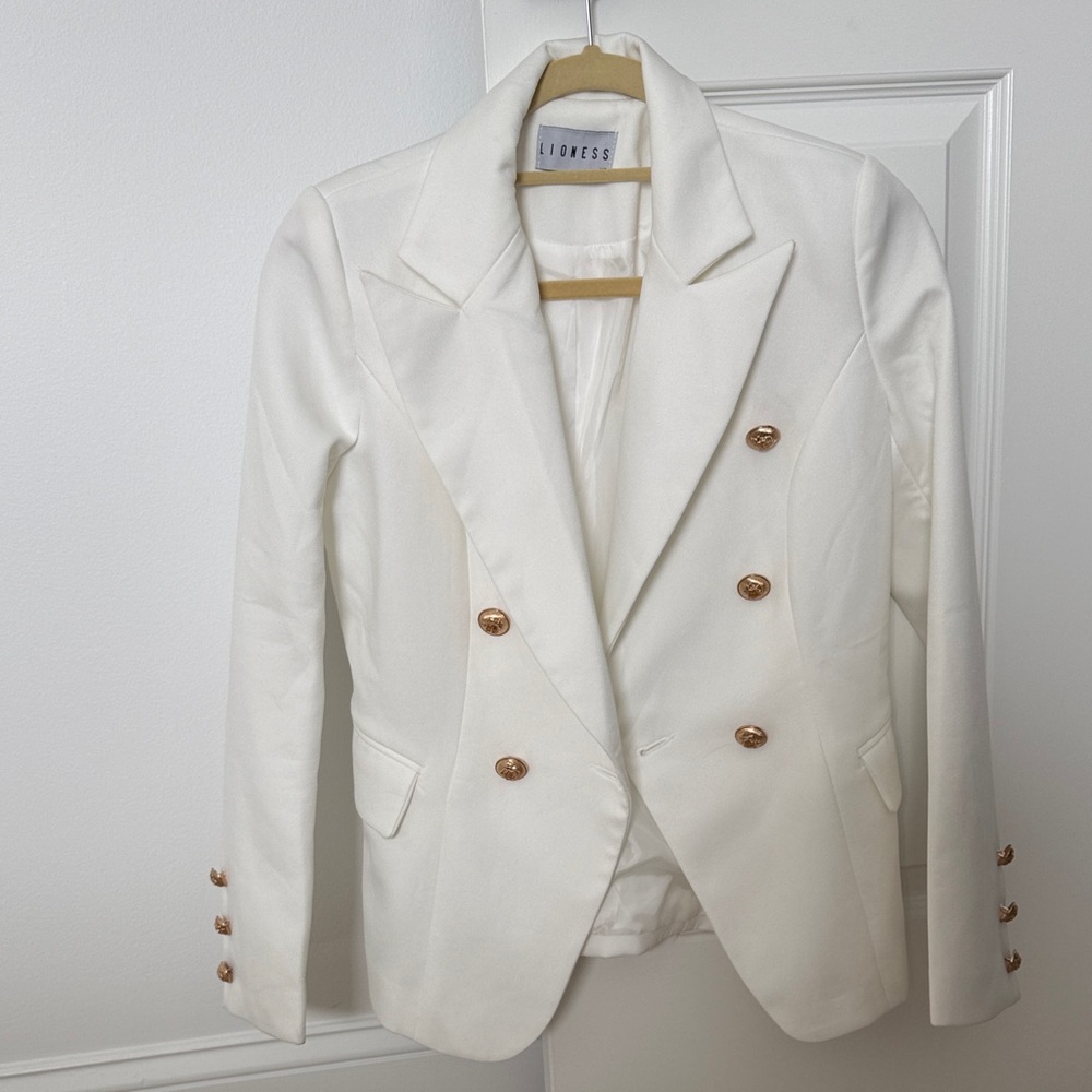 Lioness white Blazer with Gold Buttons - worn once